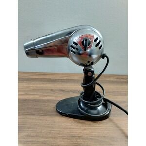 Dominion Vintage Princess Hair Dryer Handheld On Stand Black / Silver 1803-a